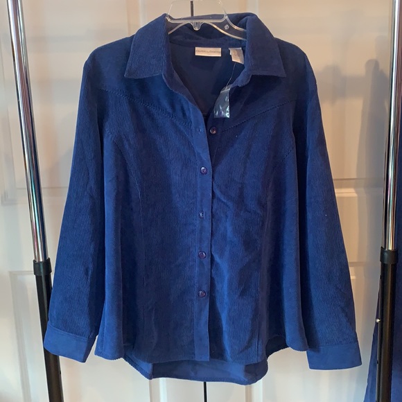 Draper's and Demon's Royal Blue Corduroy Pantsuit NWOT - Picture 2 of 8